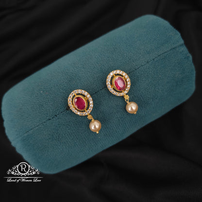 92.5 SILVER RUBY EARRINGS-RCM1375