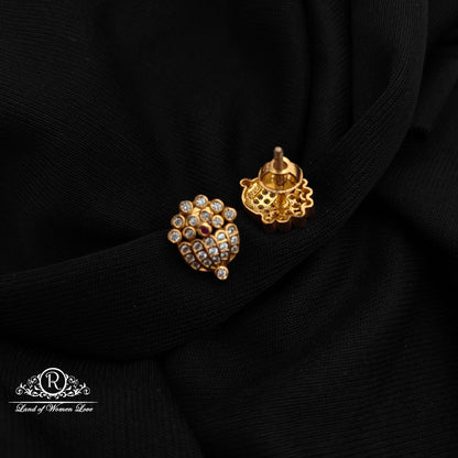 92.5 Silver with gold polish Earrings-RCH1306