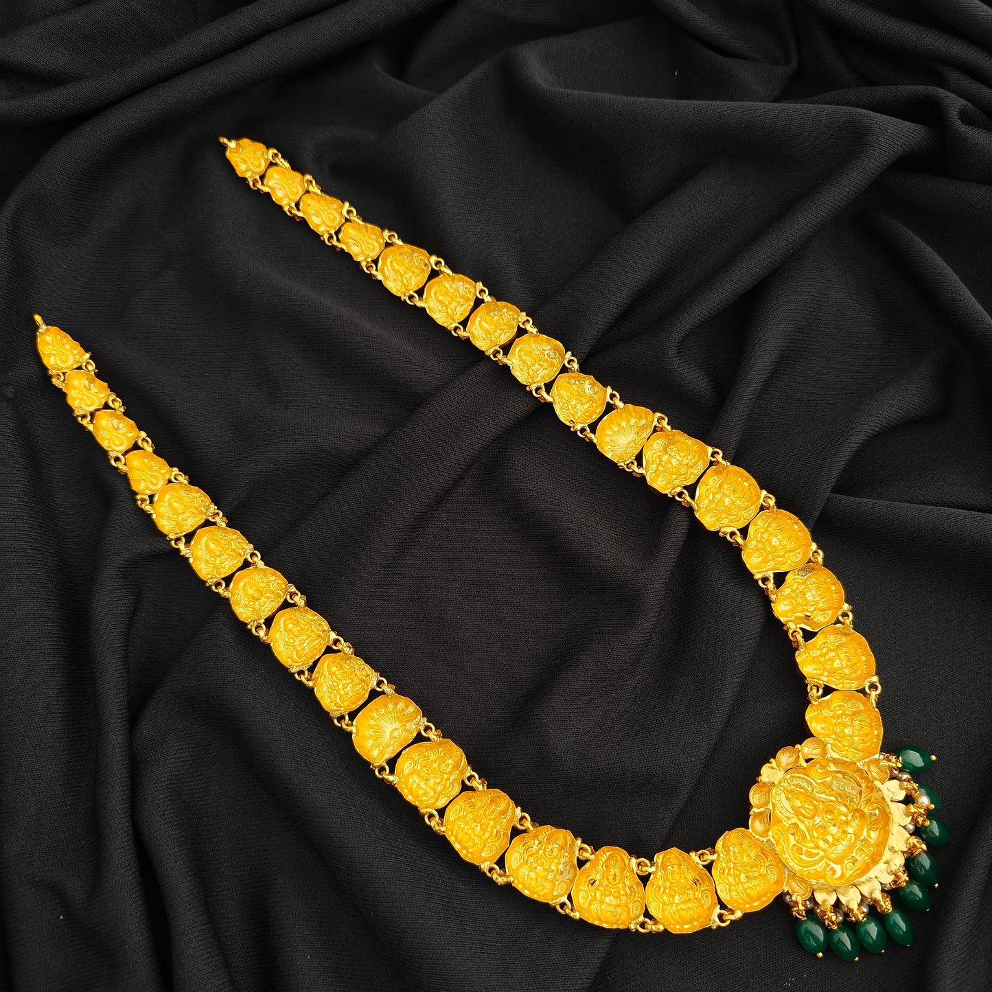 92.5 Silver  lakshmi devi Haram design-RCV335