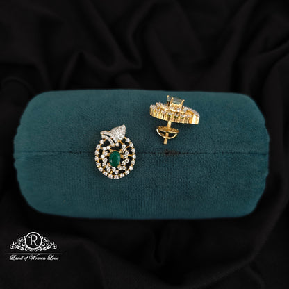 92.5 SILVER DIAMOND FINISHING EARRINGS-RCM1474