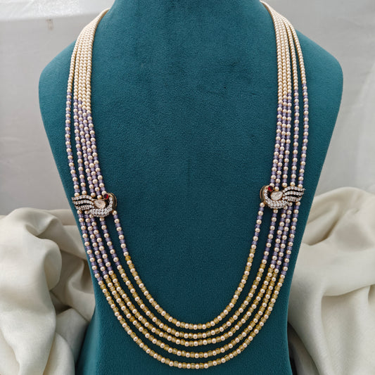 92.5-silver-with-gold-polish-beads haram with side lockets-RCH1356