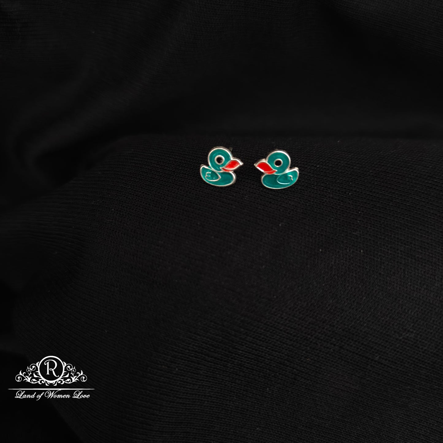 92.5 silver duck design kids earrings -RCHS33-11