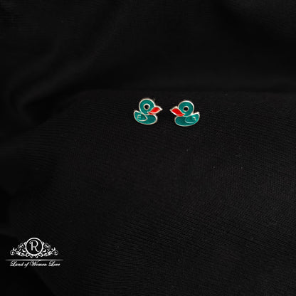 92.5 silver duck design kids earrings -RCHS33-11
