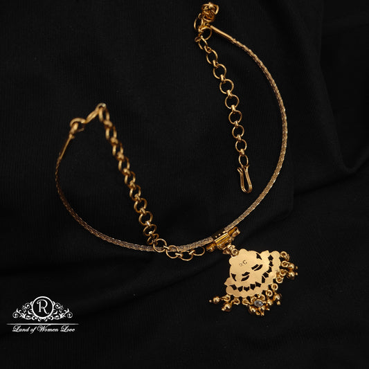 92.5 Silver with gold polish Necklace- RCK323