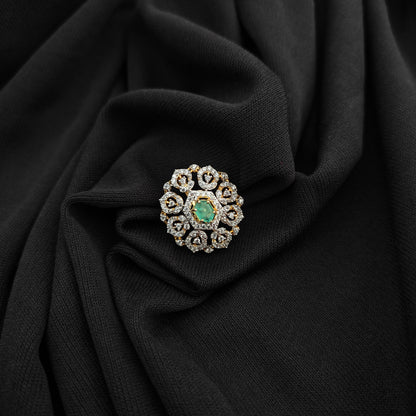 92.5 silver diamond finishing pendant with green stone-RCSB057