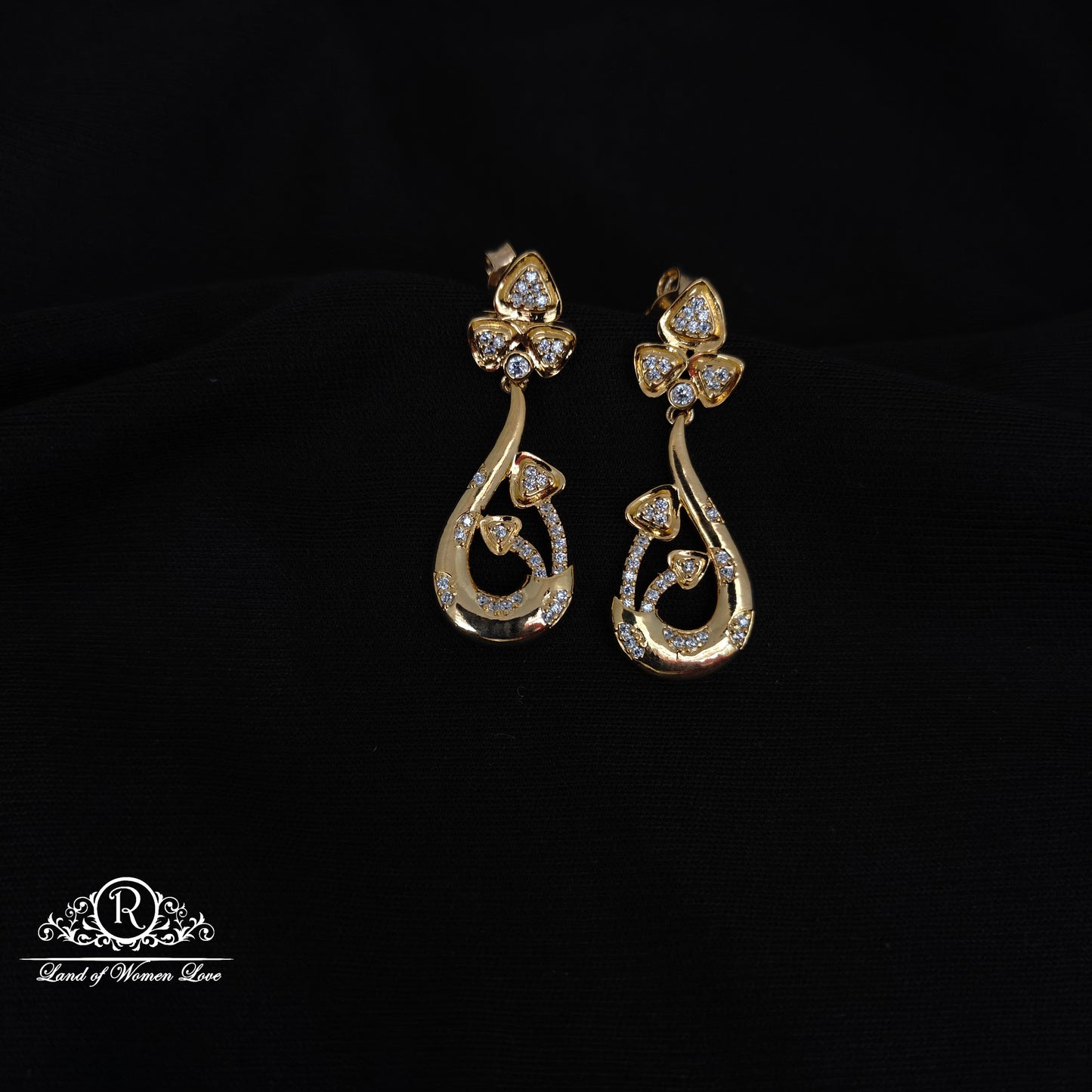 92.5 silver earrings with CZ stones-SS53-1