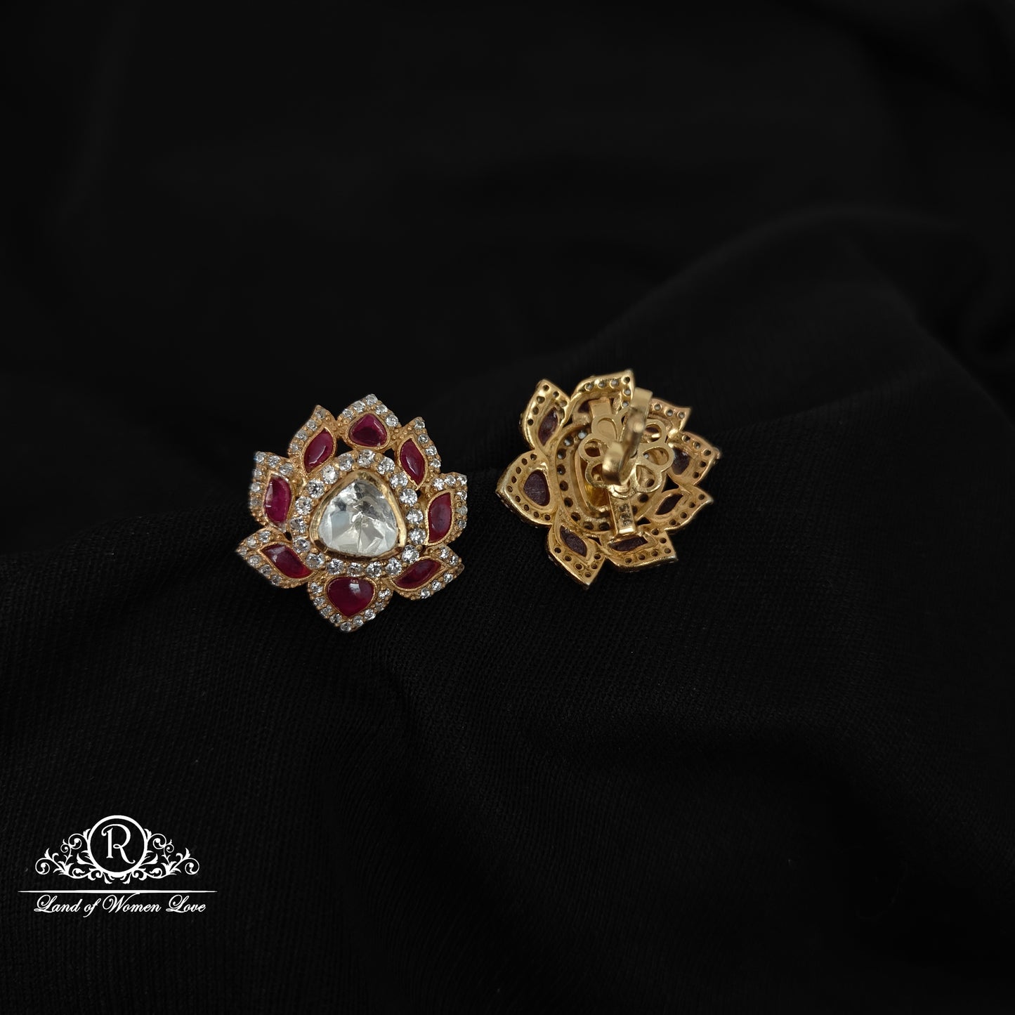 92.5 SILVER EARRINGS MOISSANITE STONE -RCNJ065