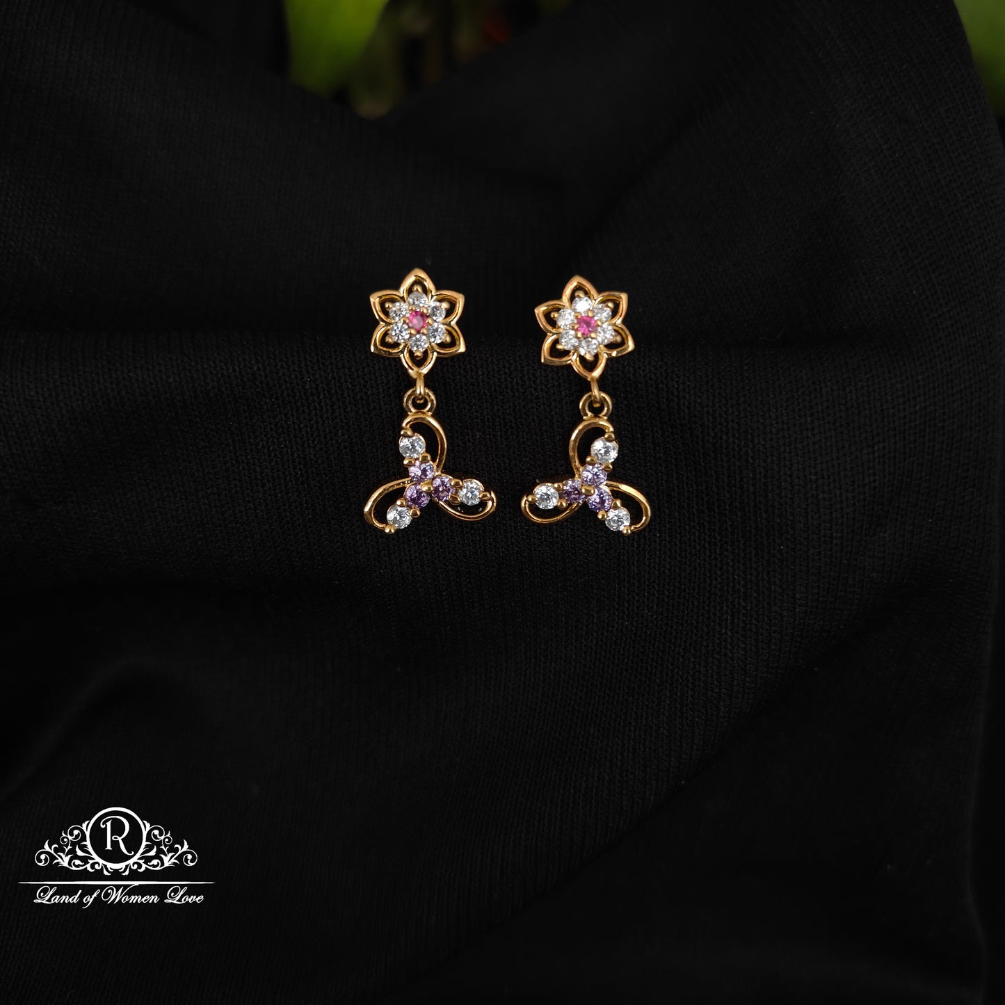 92.5 SILVER STONE EARRINGS-RCHD048