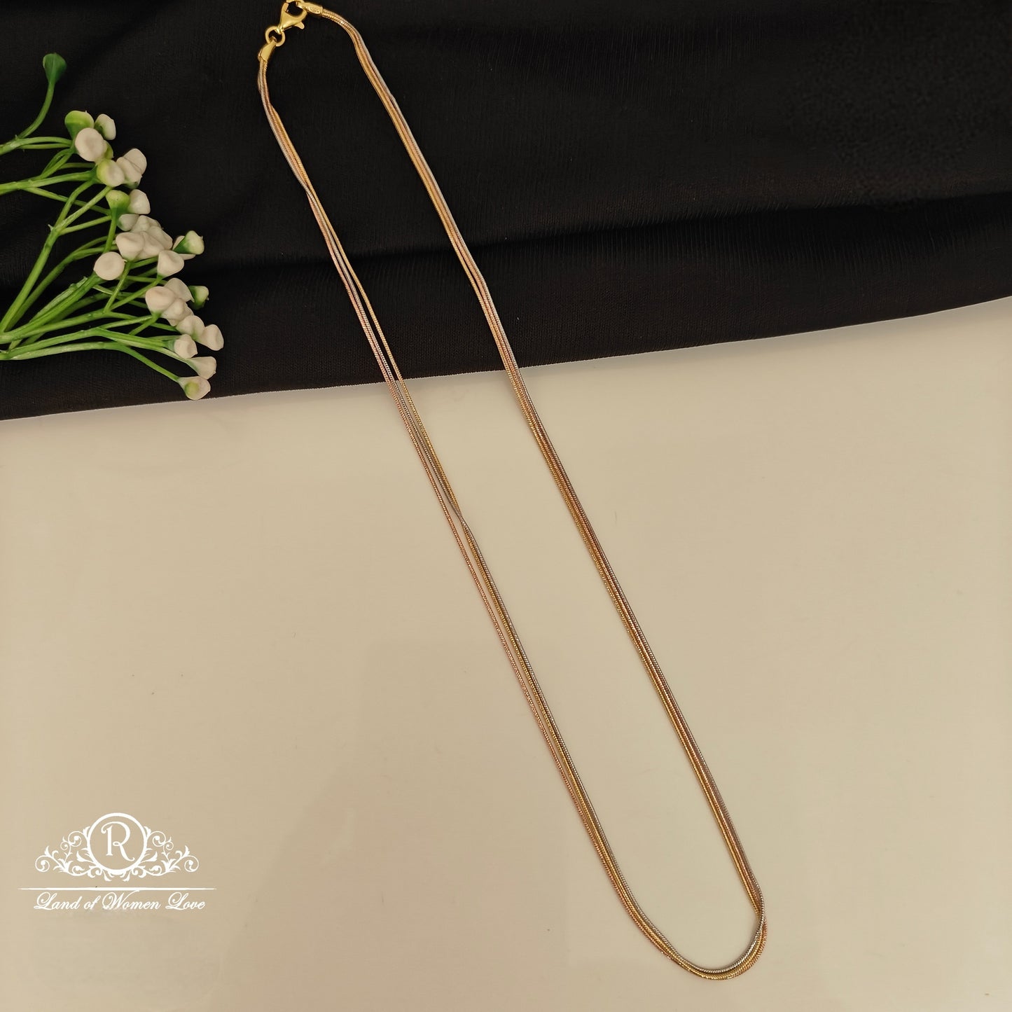 92.5 SILVER THREE TONE CHAIN-RCG359-8