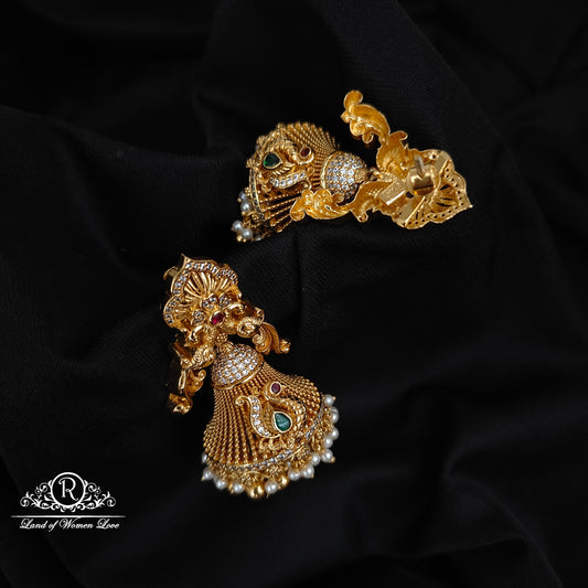 92.5 silver beautiful earrings with peacock Design -RC85-95NP05