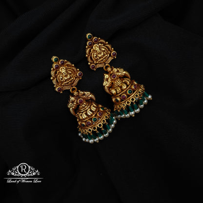 92.5 SILVER NAKSHI LAKSHMI DEVI JUMKAS-RCP179