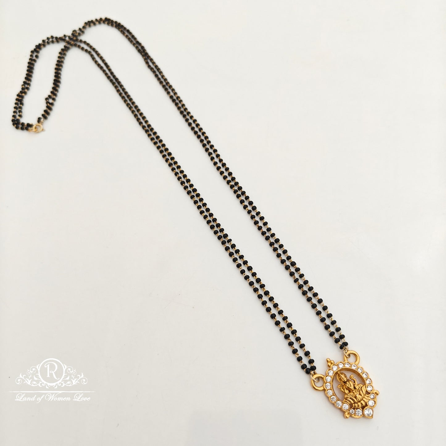 92.5 Silver with gold polish black beads-RCH1294
