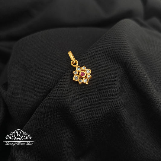 92.5 Silver flower design with gold polish locket-RCR273