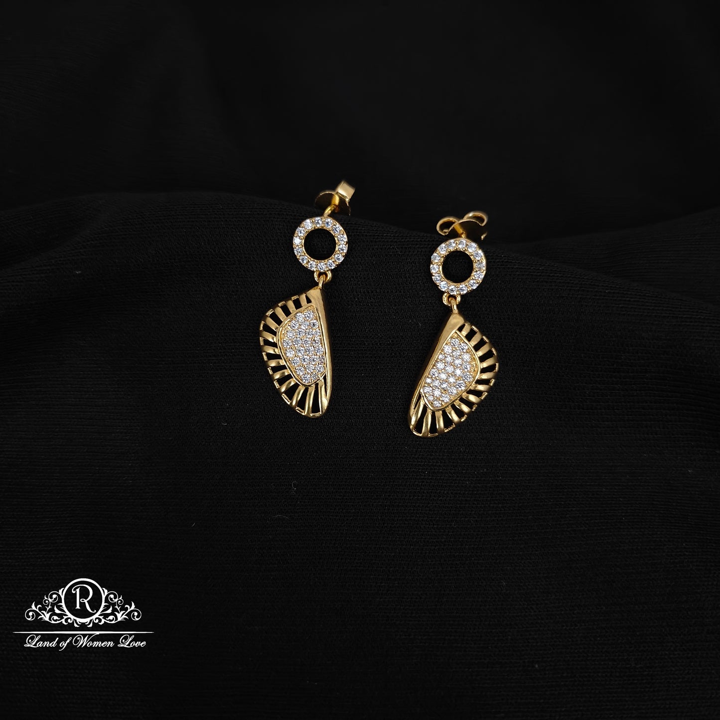 92.5 silver cz stones earrings-RCH1031