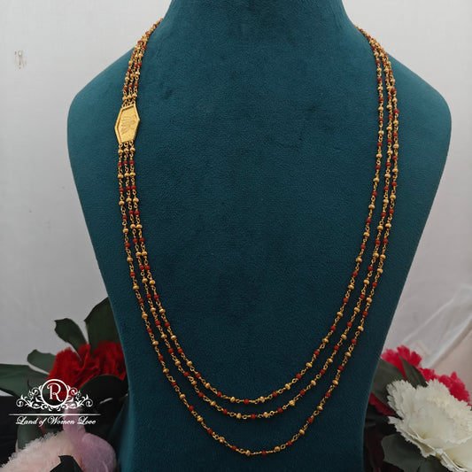 92.5 Silver with gold polish Beads chandraharam -RCK208-1