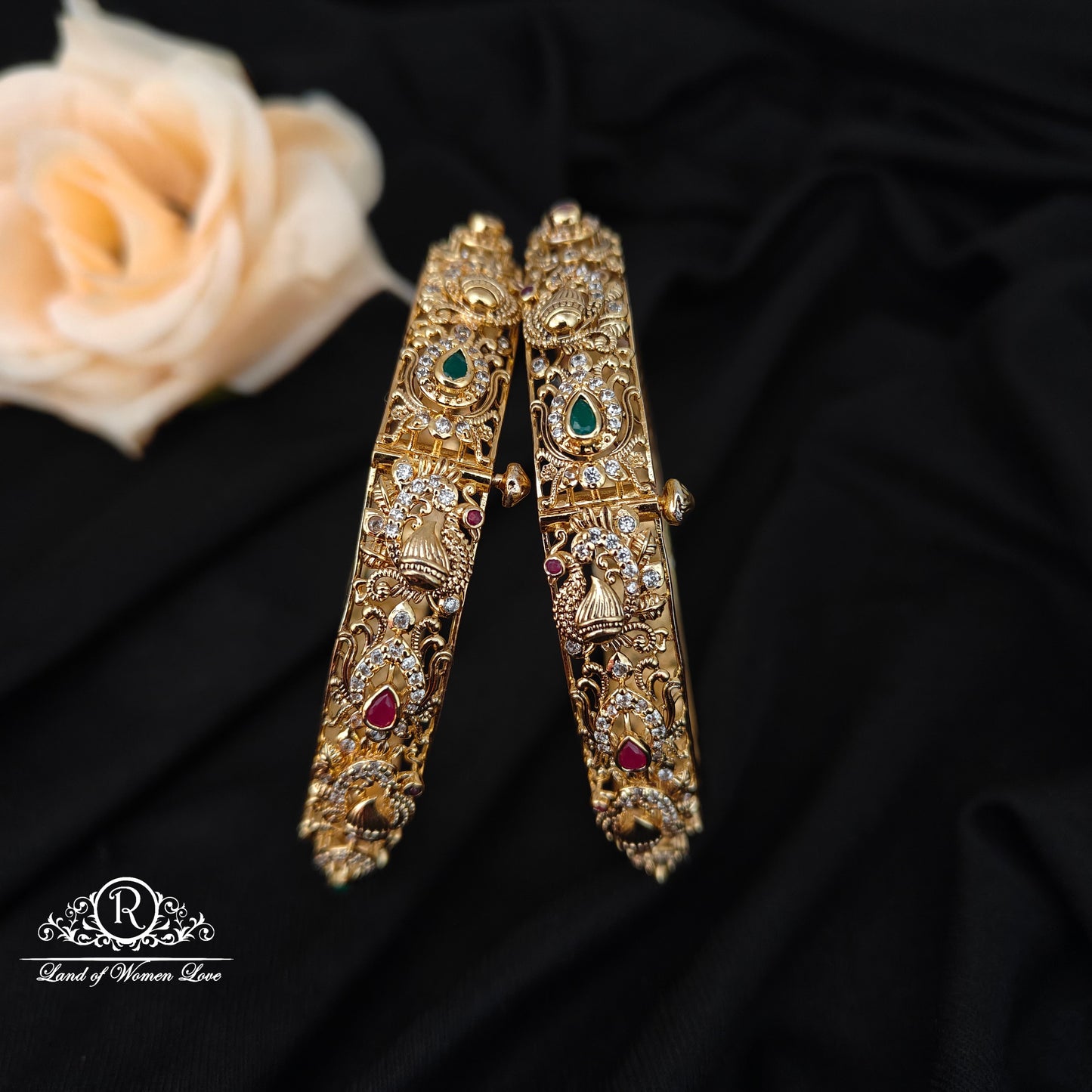 92.5 silver peacock design bangles -RCMB047