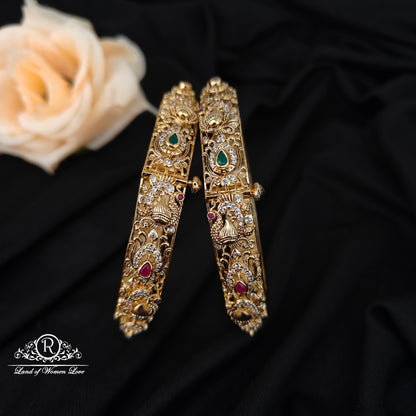 92.5 silver peacock design bangles -RCMB047