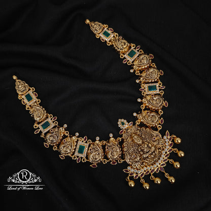 92.5 silver premium lakshmi devi necklace-RCHD001