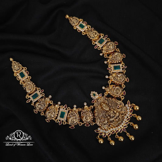 92.5 silver premium lakshmi devi necklace-RCHD001