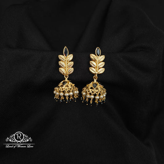 92.5 SILVER MANGO DESGIN HOOK MODEL  CHANGEABLE JUMKAS DESGIN EARRINGS-RCBH039