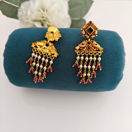 92.5 Silver peacock design chandbali earrings -RCM1641