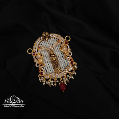 92.5 SILVER LAKSHMI DEVI PEARL PENDANT-RCHD095