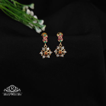 92.5 SILVER STONE EARRINGS-RCHD086