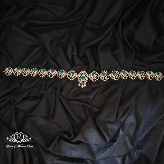 92.5 SILVER DIAMOND FINISHING HARAM CUM HIPBELT MODEL -RCZP08