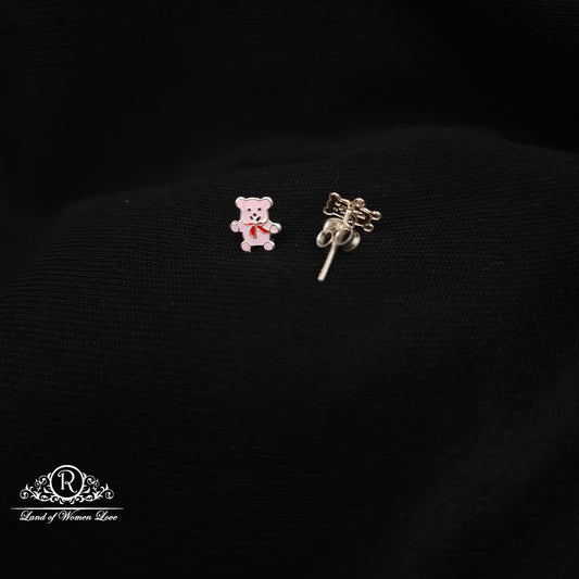 92.5 Silver Cat Kids Earrings-RCHS60