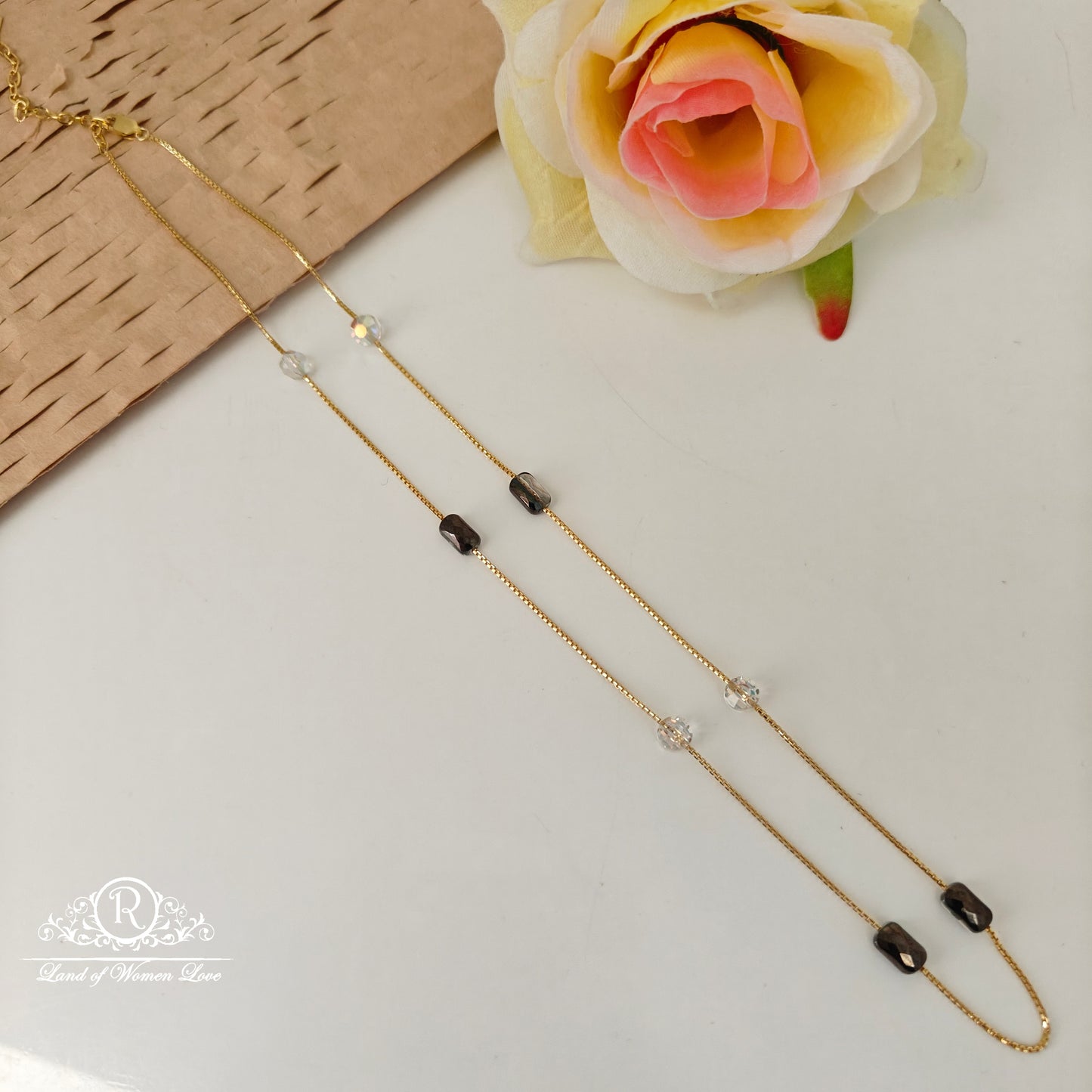 92.5 silver beads chain -RCVH35