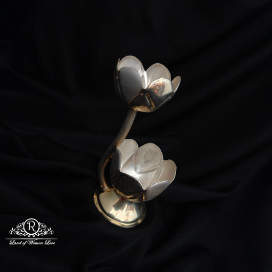 SILVER WITH GOLD POLISH  KUMKUM STAND-RCRS49