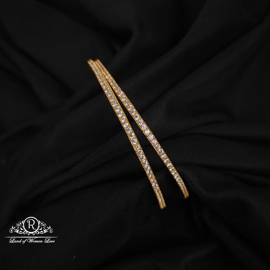 92.5 silver bangles with cz stones -RCH1144