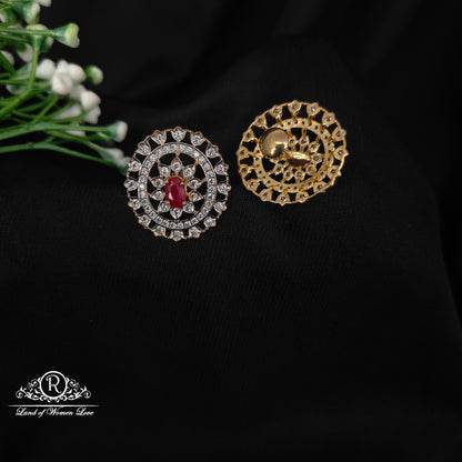 92.5 SILVER STONE EARRINGS-RCHD058