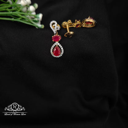 92.5 SILVER STONE EARRINGS-RCHD063