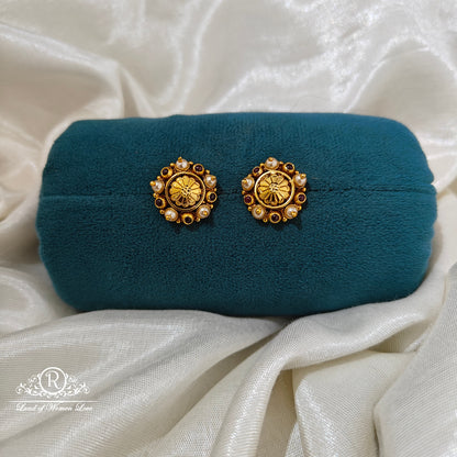 92.5 Silver flower design earrings -RCM1614