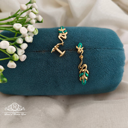 92.5 Ultra premium leaf design earrings-RCR171