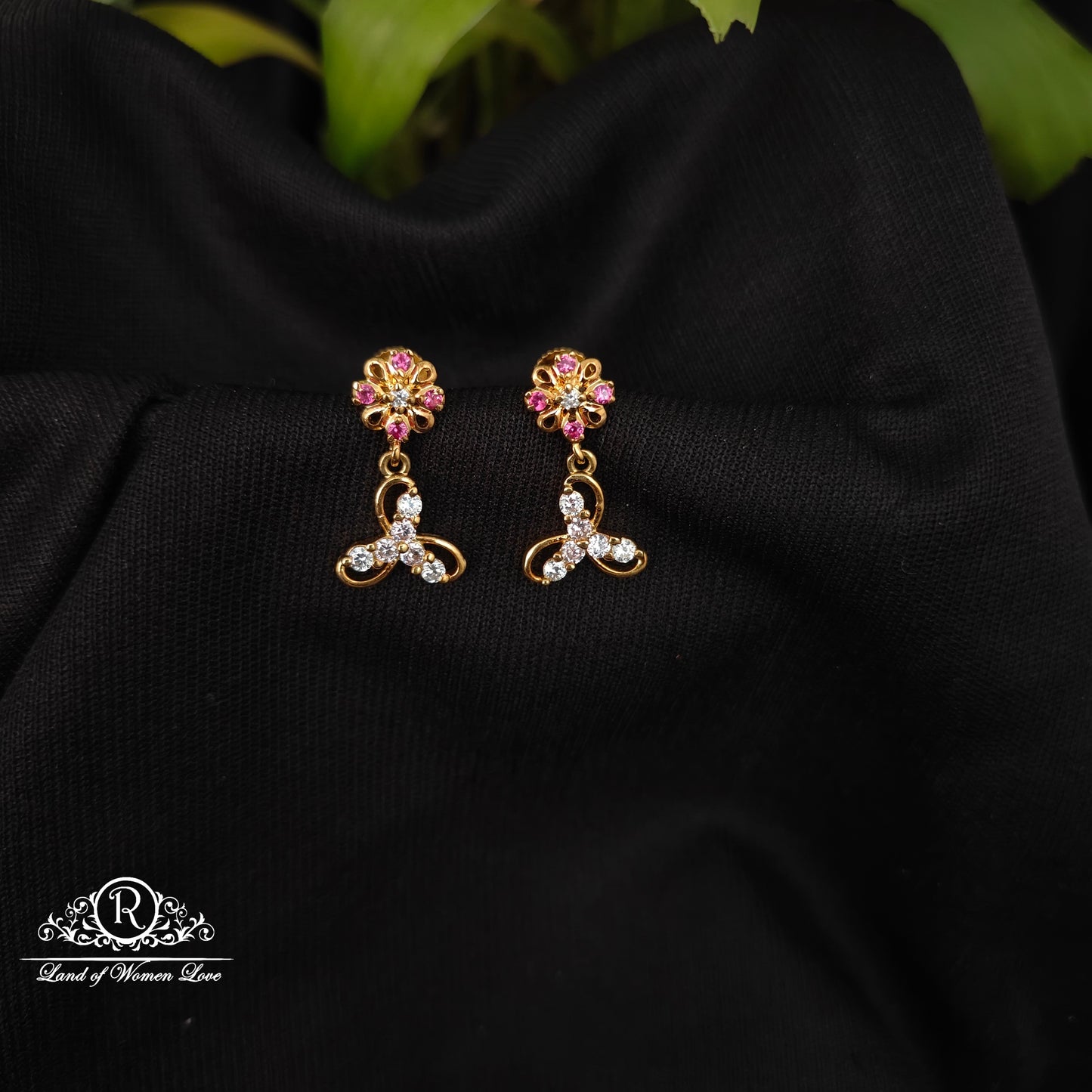 92.5 SILVER STONE EARRINGS-RCHD051