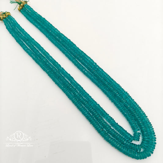 Aqua green colour cutting beads mala -RCJM253