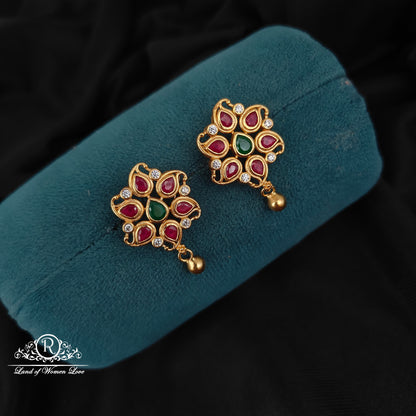 92.5 silver ruby earrings-RCL87