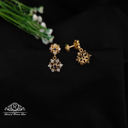 92.5 SILVER STONE EARRINGS-RCHD082