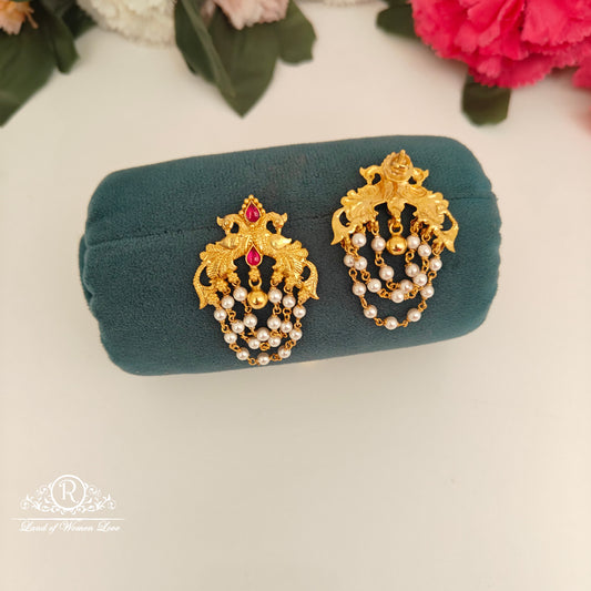 92.5 Silver Peacock Earrings -RCH1198-1