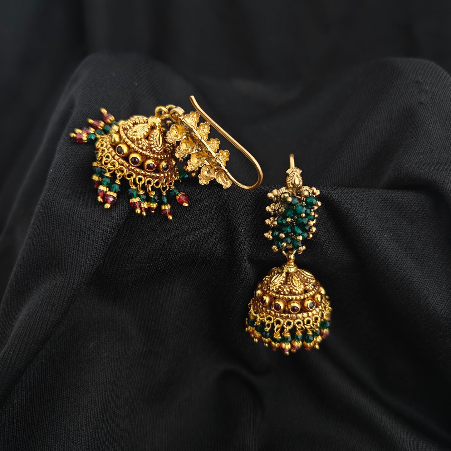 92.5 Silver with gold polish earrings-RCH1130-1