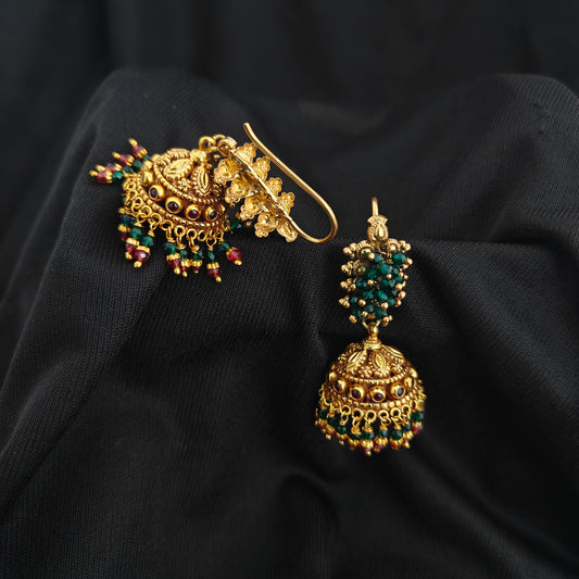 92.5 Silver with gold polish earrings-RCH1130-1