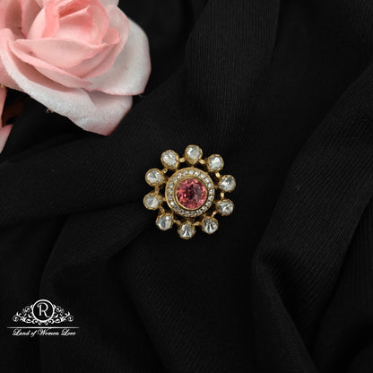 92.5 silver mossinate side locket with ruby stone-RCMJ264