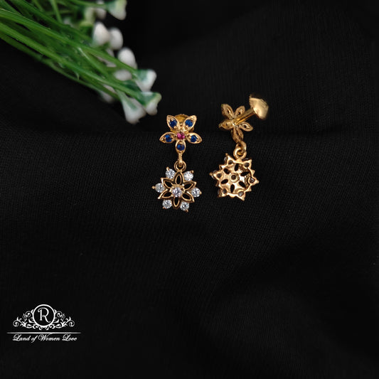 92.5 SILVER STONE EARRINGS-RCHD078