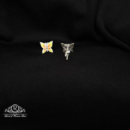 92.5 Silver Butterfly  Kids Earrings-RCHS56