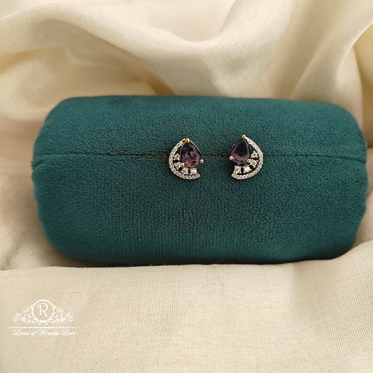 92.5 silver blue stone diamond finishing  earrings -RCR219
