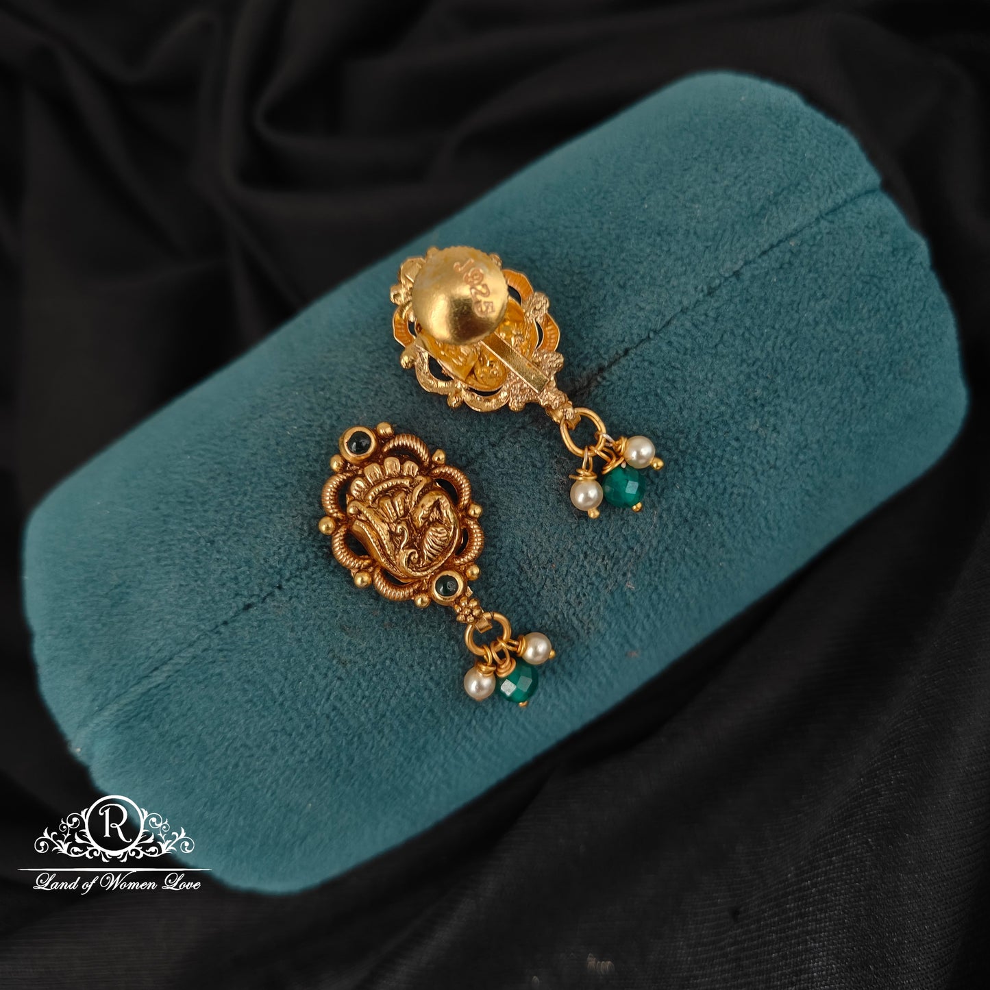 92.5-SILVER PEACOCK EARRINGS-RCM1501