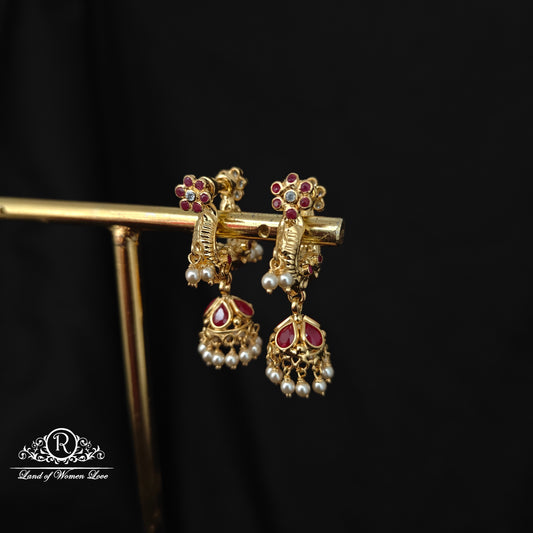92.5 silver makara kundan earrings -RCBH061