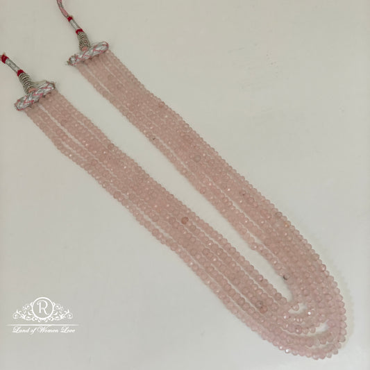 Pink colour cutting beads mala-RCMR54
